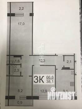 3-к квартира, вторичка, 66м2, 4/10 этаж