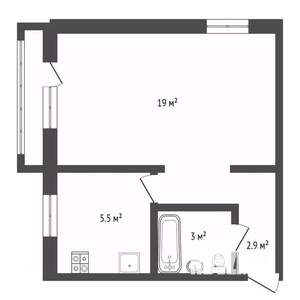 1-к квартира, вторичка, 31м2, 2/5 этаж