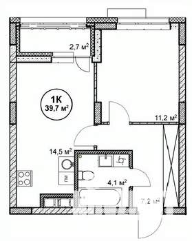 1-к квартира, вторичка, 40м2, 9/14 этаж