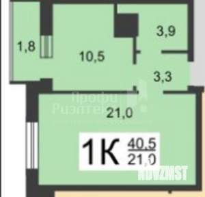 1-к квартира, вторичка, 39м2, 8/16 этаж