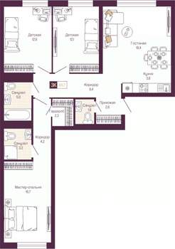 3-к квартира, вторичка, 90м2, 7/11 этаж