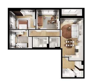 3-к квартира, вторичка, 83м2, 12/15 этаж