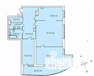 3-к квартира, строящийся дом, 124м2, 24/25 этаж