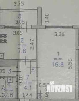 1-к квартира, вторичка, 33м2, 6/9 этаж