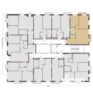 2-к квартира, строящийся дом, 62м2, 6/8 этаж