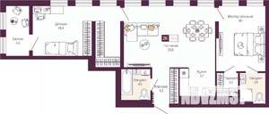 2-к квартира, вторичка, 80м2, 7/12 этаж