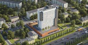1-к квартира, строящийся дом, 35м2, 3/14 этаж