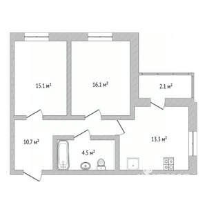 2-к квартира, вторичка, 59м2, 18/23 этаж