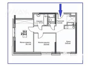 2-к квартира, вторичка, 63м2, 5/24 этаж