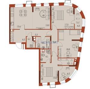 4-к квартира, вторичка, 120м2, 5/25 этаж