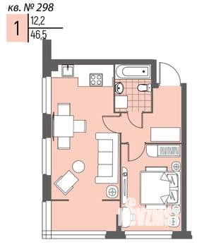 1-к квартира, вторичка, 47м2, 7/20 этаж