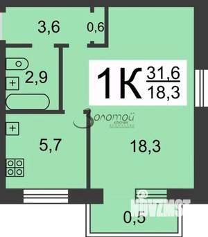 1-к квартира, вторичка, 30м2, 4/5 этаж