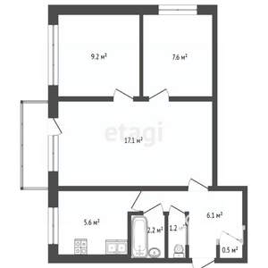 3-к квартира, вторичка, 50м2, 5/5 этаж