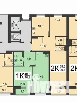 2-к квартира, вторичка, 54м2, 2/18 этаж