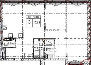3-к квартира, строящийся дом, 102м2, 3/5 этаж
