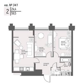 2-к квартира, вторичка, 60м2, 11/20 этаж