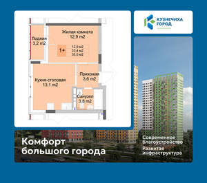 1-к квартира, вторичка, 35м2, 6/10 этаж