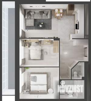 2-к квартира, вторичка, 64м2, 2/17 этаж