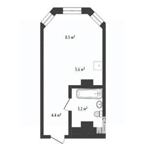 Студия квартира, вторичка, 22м2, 10/14 этаж