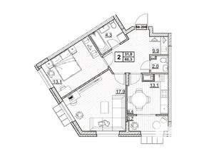 2-к квартира, вторичка, 60м2, 12/24 этаж