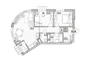 2-к квартира, вторичка, 64м2, 13/24 этаж