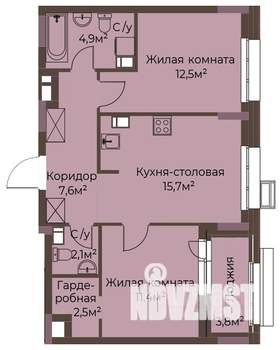 2-к квартира, вторичка, 59м2, 5/12 этаж