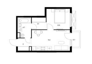 1-к квартира, вторичка, 36м2, 23/25 этаж