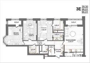 3-к квартира, вторичка, 96м2, 16/19 этаж