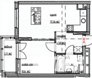 1-к квартира, вторичка, 37м2, 5/19 этаж
