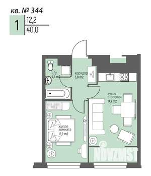 1-к квартира, вторичка, 40м2, 11/20 этаж