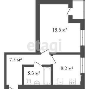 1-к квартира, сданный дом, 37м2, 12/12 этаж