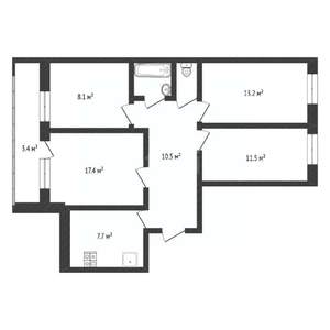 4-к квартира, вторичка, 76м2, 4/10 этаж