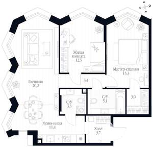 3-к квартира, вторичка, 78м2, 11/20 этаж
