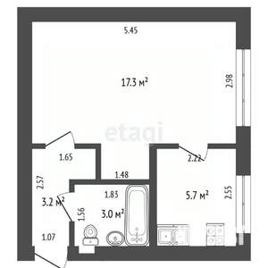 1-к квартира, вторичка, 29м2, 1/5 этаж