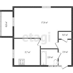 1-к квартира, вторичка, 30м2, 2/5 этаж