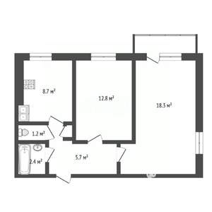 3-к квартира, вторичка, 59м2, 3/9 этаж
