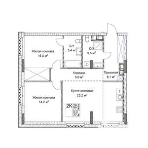 Студия квартира, вторичка, 77м2, 4/9 этаж