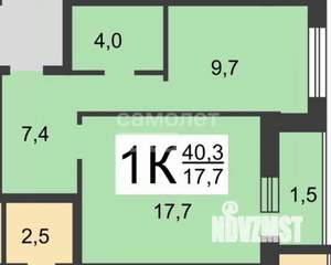 1-к квартира, вторичка, 40м2, 8/10 этаж