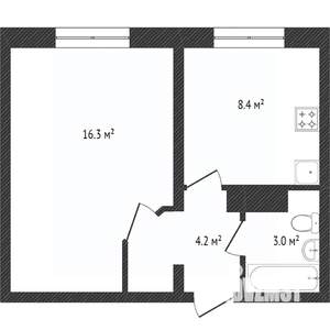 1-к квартира, вторичка, 32м2, 10/10 этаж