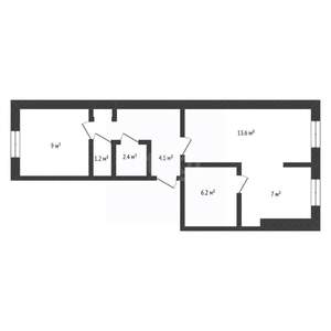 2-к квартира, вторичка, 47м2, 1/9 этаж