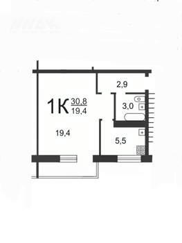 1-к квартира, вторичка, 31м2, 4/5 этаж