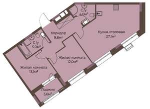2-к квартира, вторичка, 73м2, 5/12 этаж
