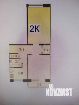 2-к квартира, вторичка, 46м2, 3/5 этаж