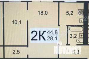 2-к квартира, вторичка, 45м2, 5/5 этаж