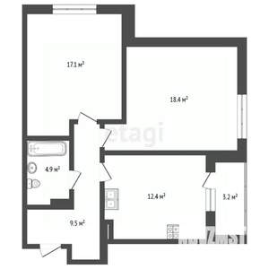 2-к квартира, вторичка, 64м2, 5/17 этаж