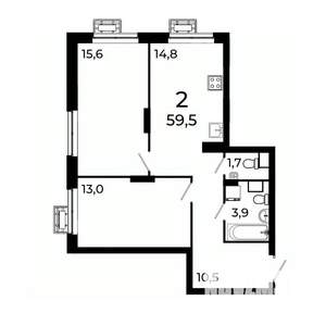 2-к квартира, вторичка, 60м2, 10/19 этаж
