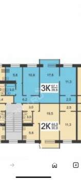 3-к квартира, вторичка, 57м2, 1/5 этаж