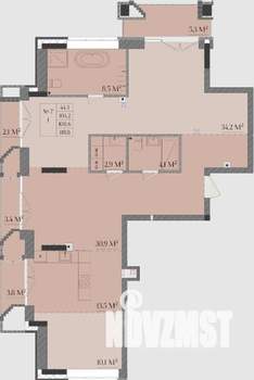 2-к квартира, строящийся дом, 109м2, 1/6 этаж