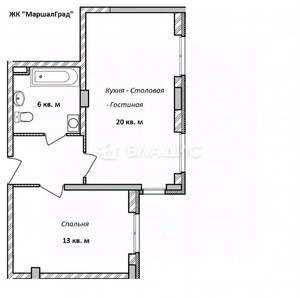 1-к квартира, вторичка, 43м2, 2/25 этаж