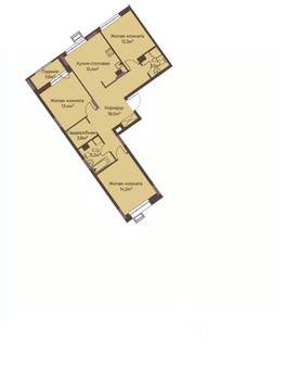 3-к квартира, строящийся дом, 88м2, 4/12 этаж